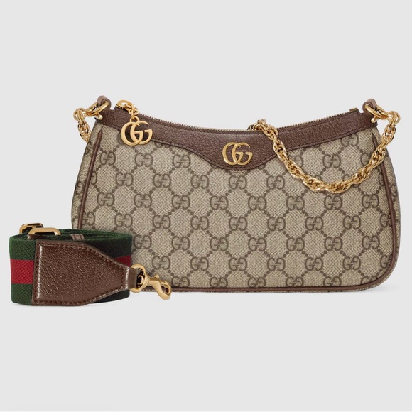 Gucci Beige and Brown GG Shoulder Bag - Picture 1 of 9